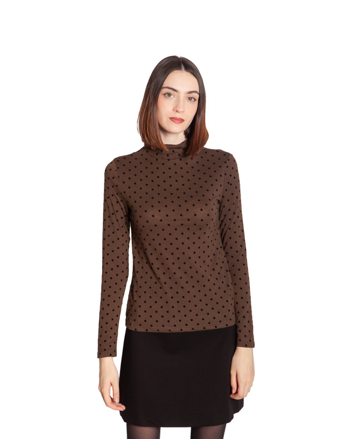 Comprar Camiseta marrón mini lunares Compañía Fantástica Sommes Demode