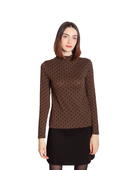 Comprar Camiseta marrón mini lunares Compañía Fantástica Sommes Demode