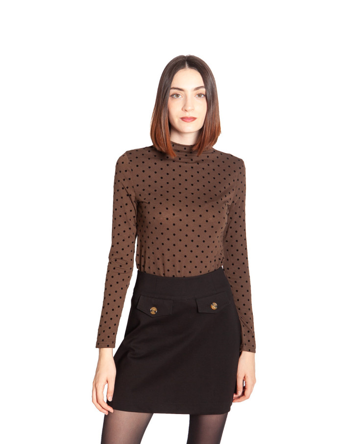 Comprar Camiseta marrón mini lunares Compañía Fantástica Sommes Demode