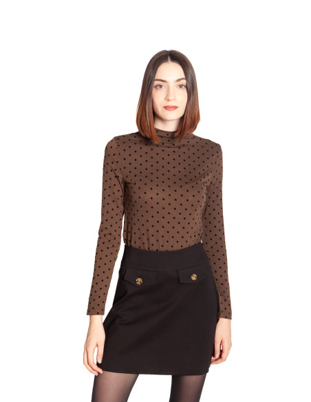 Comprar Camiseta marrón mini lunares Compañía Fantástica Sommes Demode