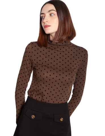 Comprar Camiseta marrón mini lunares Compañía Fantástica Sommes Demode