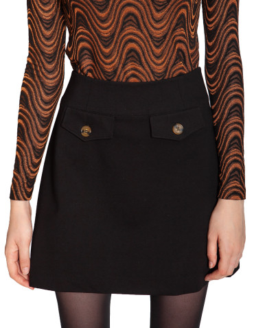 Comprar Falda corta negra solapas Olivia de King Louie en Sommes Demode 2