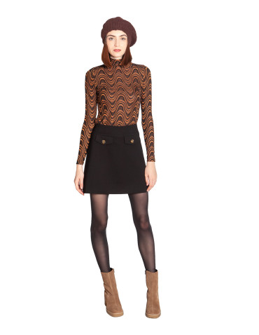 Comprar Falda corta negra solapas Olivia de King Louie en Sommes Demode