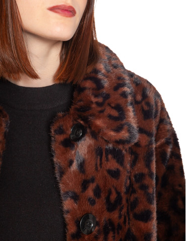 Comprar Abrigo pelo marron animal print Ilse King Louie en Sommes Demode 2
