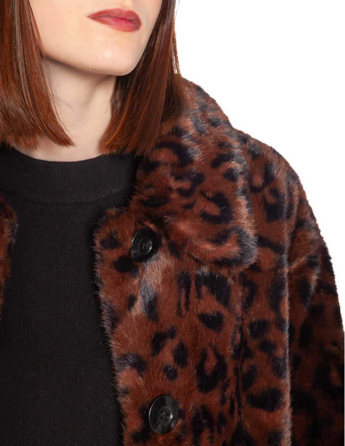 Comprar Abrigo pelo marron animal print Ilse King Louie en Sommes Demode