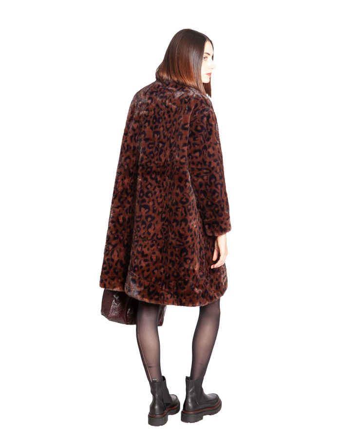 Comprar Abrigo pelo marron animal print Ilse King Louie en Sommes Demode