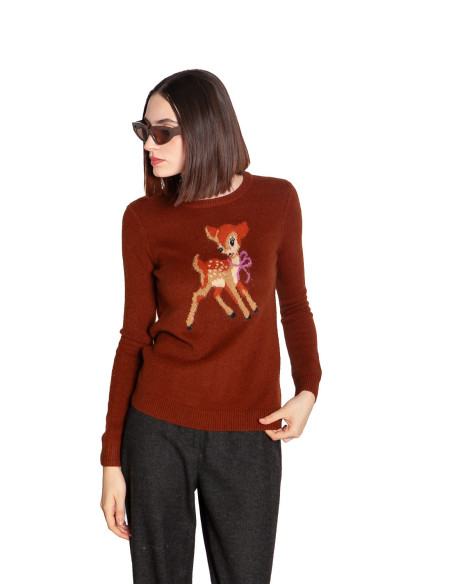 JERSEY MARRON ESTAMPADO BAMBI KIA SUGARHILL SOMMES DEMODE ZARAGOZA