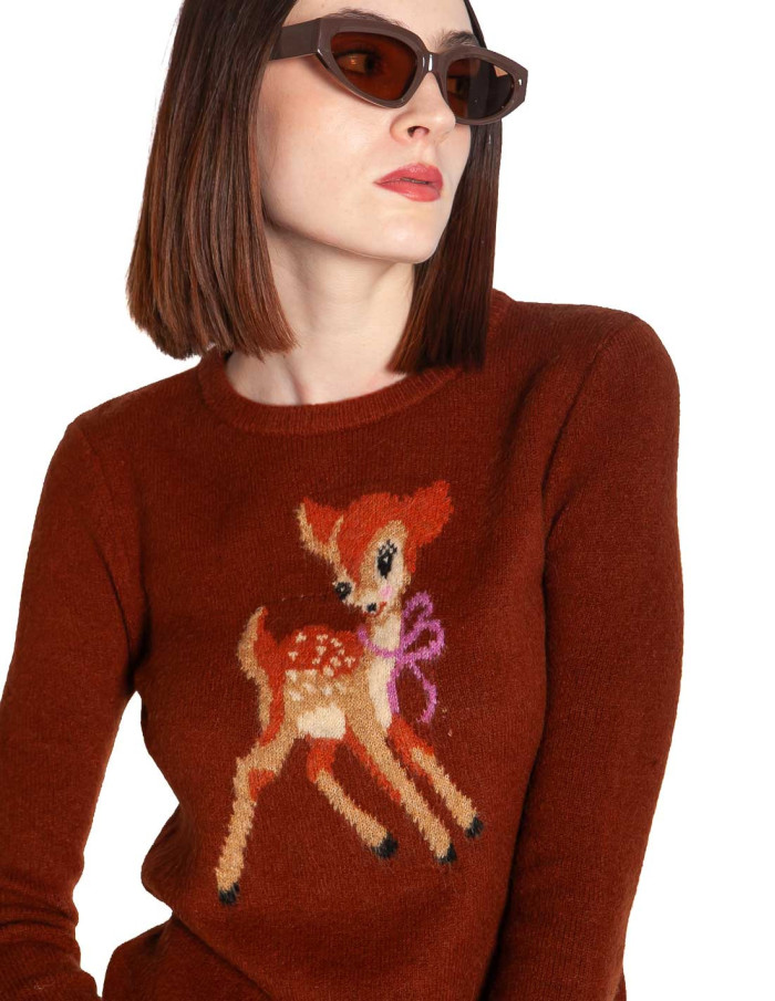 JERSEY MARRON ESTAMPADO BAMBI KIA SUGARHILL SOMMES DEMODE ZARAGOZA