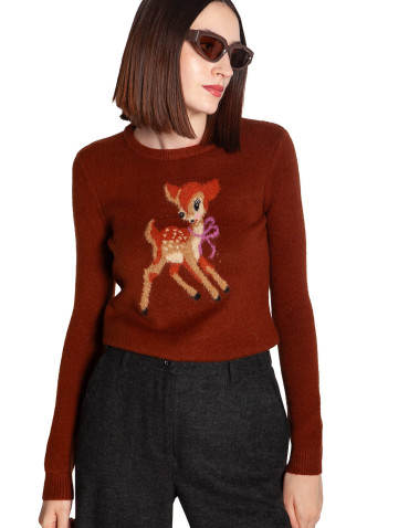 JERSEY MARRON ESTAMPADO BAMBI KIA SUGARHILL SOMMES DEMODE ZARAGOZA