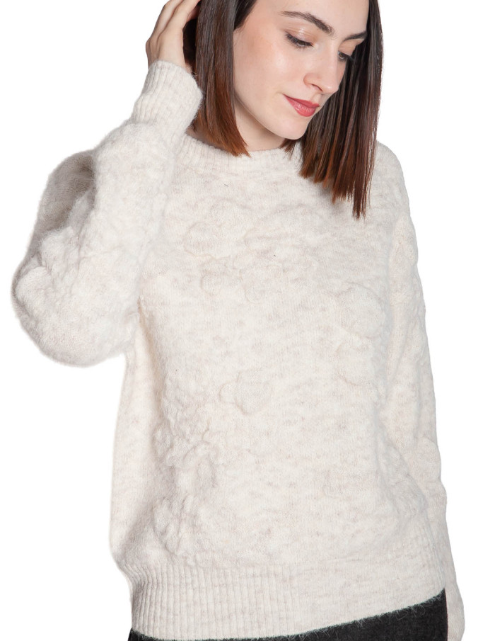 JERSEY COLOR CRUDO CON TEXTURA DE FLORES MANDA BYOUNG SOMMES DEMODE ZARAGOZA