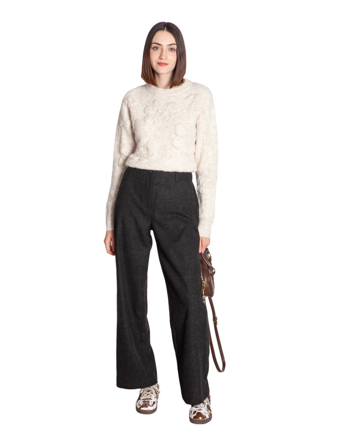 PANTALON RECTO DE LANA COLOR GRIS DANIELA BYOUNG SOMMES DEMODE ZARAGOZA
