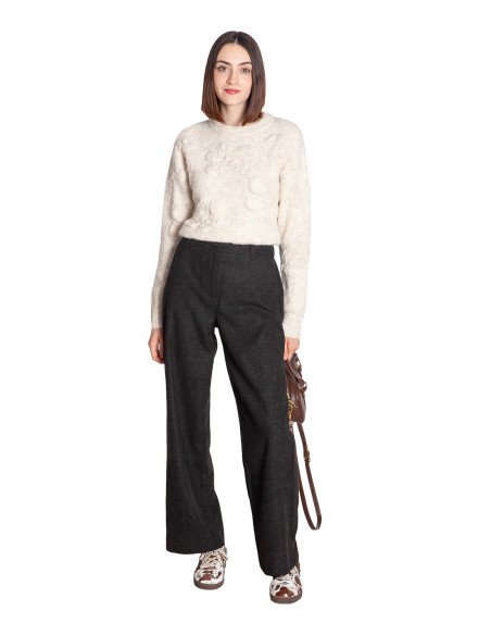 PANTALON RECTO DE LANA COLOR GRIS DANIELA BYOUNG SOMMES DEMODE ZARAGOZA