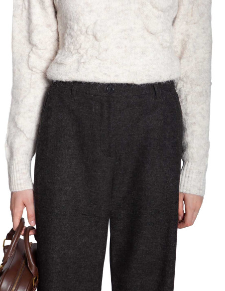 PANTALON RECTO DE LANA COLOR GRIS DANIELA BYOUNG SOMMES DEMODE ZARAGOZA