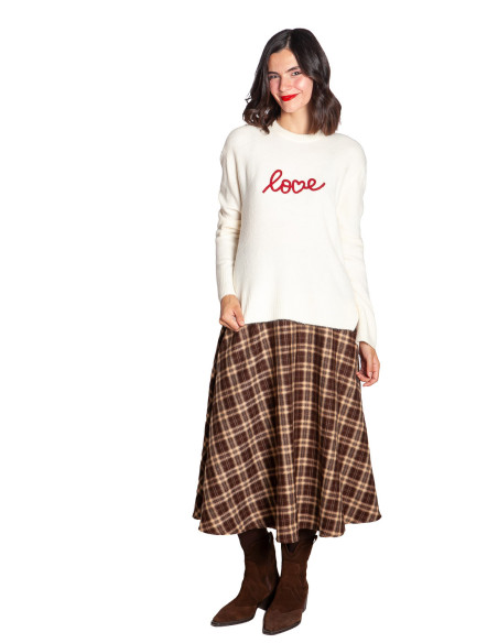 JERSEY COLOR CRUDO BORDADO LOVE AUBIN GRACE AND MILA SOMMES DEMODE ZARAGOZA