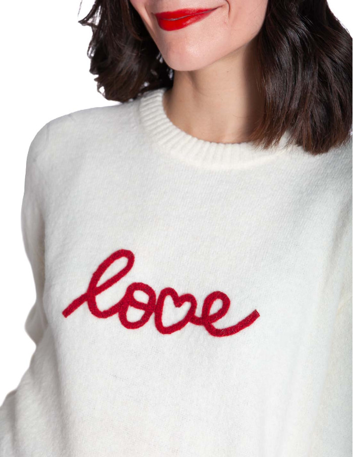 JERSEY COLOR CRUDO BORDADO LOVE AUBIN GRACE AND MILA SOMMES DEMODE ZARAGOZA