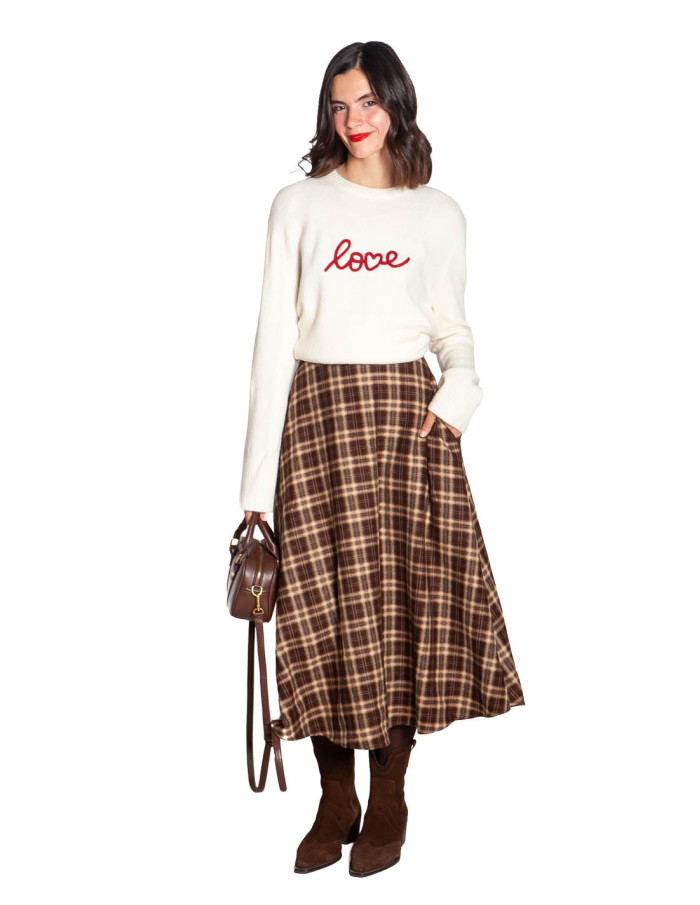 JERSEY COLOR CRUDO BORDADO LOVE AUBIN GRACE AND MILA SOMMES DEMODE ZARAGOZA
