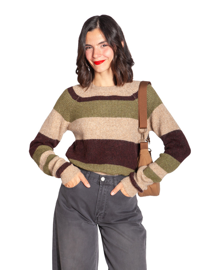 JERSEY RAYAS COLOR BEIGE, VERDE Y MARRON OTAJA BYOUNG SOMMES DEMODE ZARAGOZA