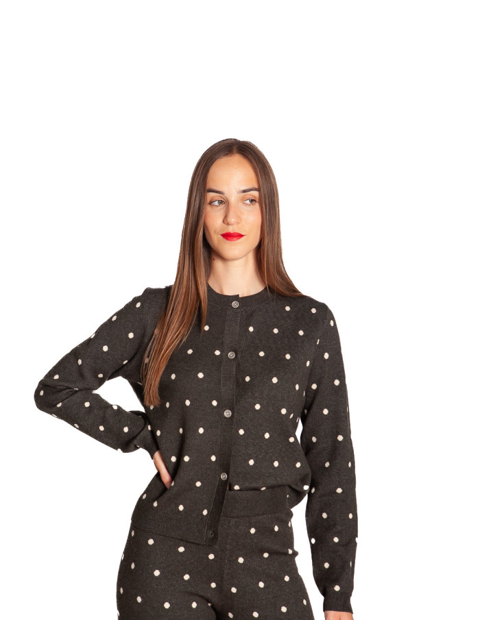 CARDIGAN VERDE CON PUNTOS BLANCOS COMPAÑIA FANTASTICA SOMMES DEMODE ZARAGOZA