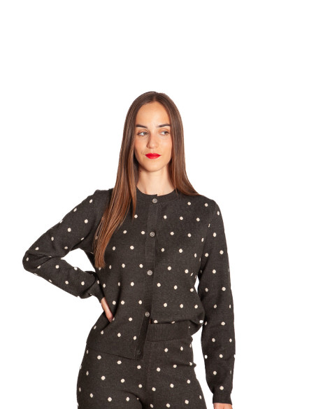 CARDIGAN VERDE CON PUNTOS BLANCOS COMPAÑIA FANTASTICA SOMMES DEMODE ZARAGOZA