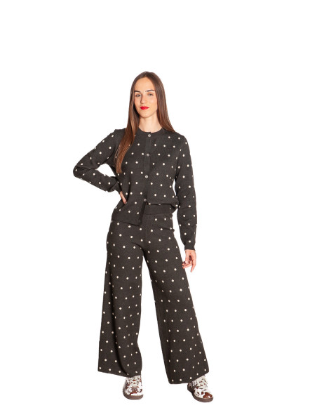 PANTALON DE PUNTO VERDE CON PUNTOS BLANCOS COMPAÑIA FANTASTICA SOMMES DEMODE ZARAGOZA