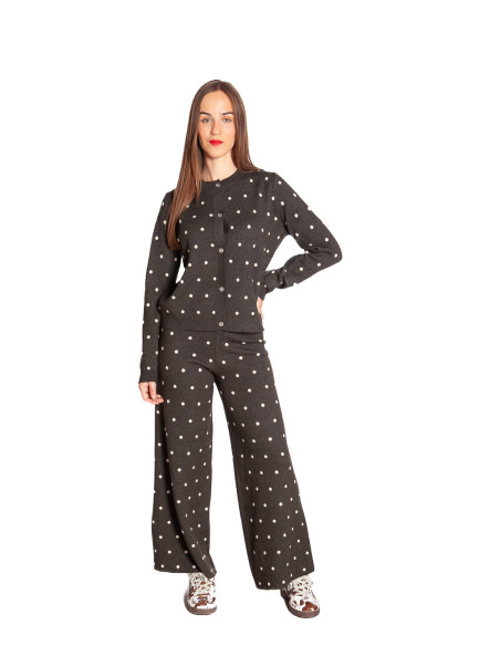 PANTALON DE PUNTO VERDE CON PUNTOS BLANCOS COMPAÑIA FANTASTICA SOMMES DEMODE ZARAGOZA