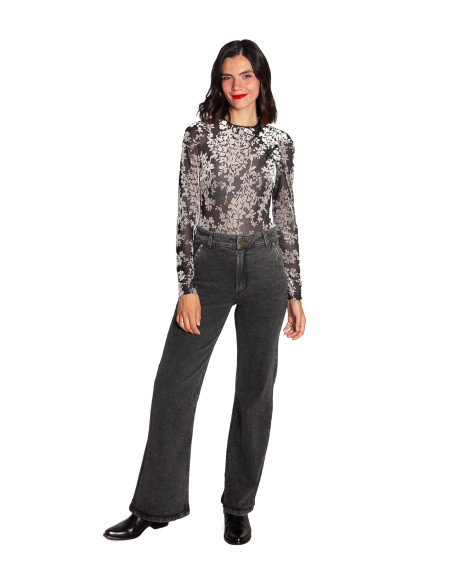 TOP ESTAMPADO DEVORE BLANCO Y NEGRO WILD PONY SOMMES DEMODE ZARAGOZA