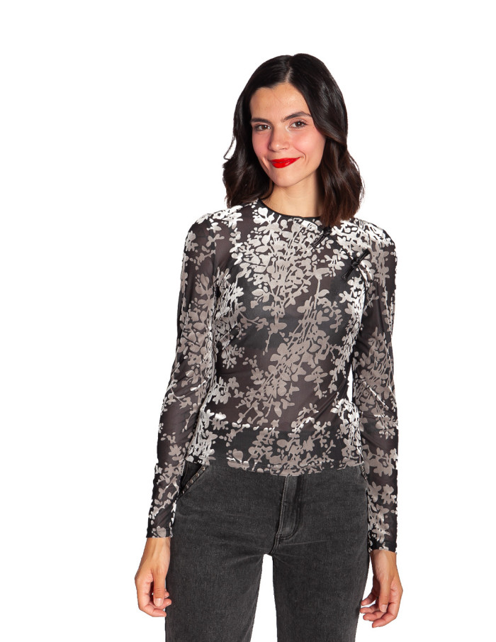 TOP ESTAMPADO DEVORE BLANCO Y NEGRO WILD PONY SOMMES DEMODE ZARAGOZA