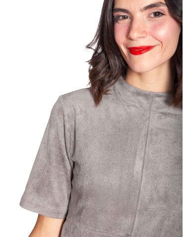 TOP TEJIDO ATERCIOPELADO COLOR GRIS YAYA SOMMES DEMODE ZARAGOZA 2