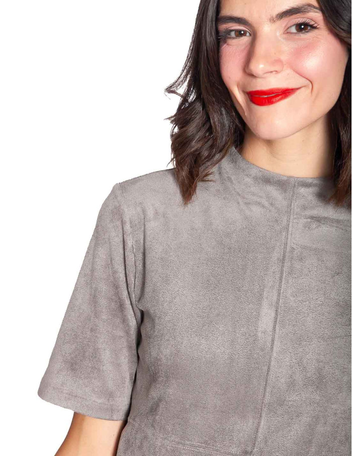 TOP TEJIDO ATERCIOPELADO COLOR GRIS YAYA SOMMES DEMODE ZARAGOZA