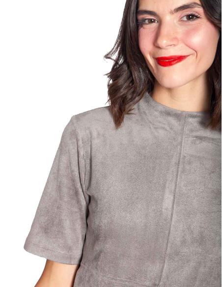 TOP TEJIDO ATERCIOPELADO COLOR GRIS YAYA SOMMES DEMODE ZARAGOZA