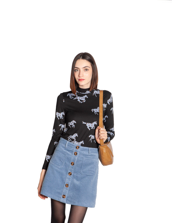 CAMISETA NEGRA ESTAMPADO HORSE COMPAÑIA FANTASTICA SOMMES DEMODE ZARAGOZA