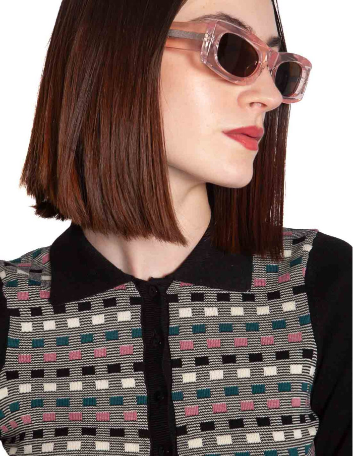 CARDIGAN NEGRO CUADRITOS DE COLORES SOFIE KING LOUIE SOMMES DEMODE ZARAGOZA
